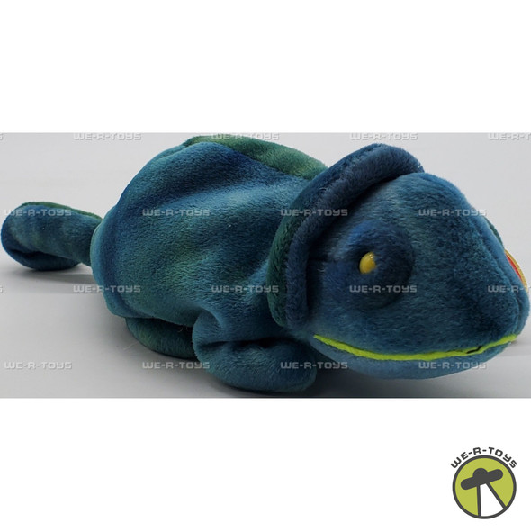 Ty Beanie Baby Rainbow the Chameleon Blue Plush with NO TONGUE 1997