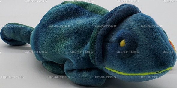 Ty Beanie Baby Rainbow the Chameleon Blue Plush with NO TONGUE 1997