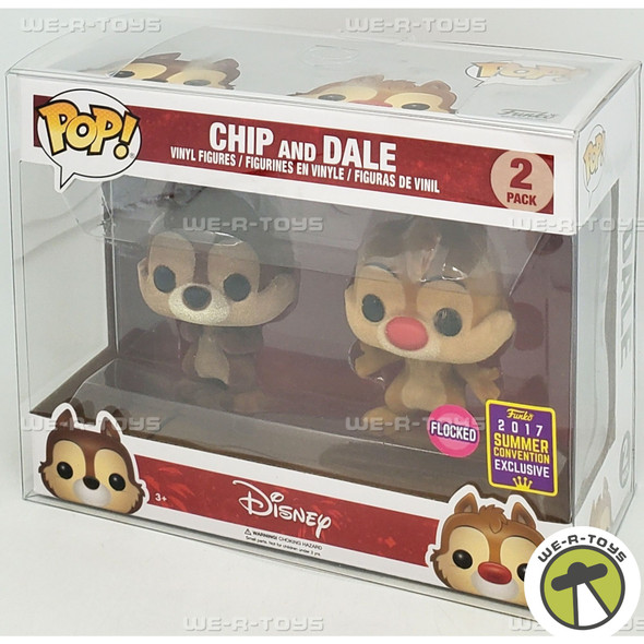Funko POP Disney Chip & Dale Flocked Vinyl Figures 2 Pack SDCC 2017 Exclusive