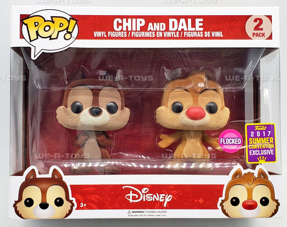 Funko POP Disney Chip & Dale Flocked Vinyl Figures 2 Pack SDCC 2017 Exclusive