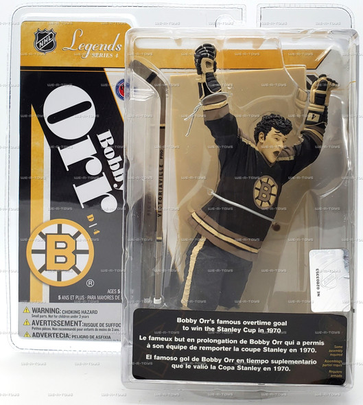 NHL Boston Bruins Bobby Orr Action Figure Famous Overtime Goal Sepia Variant