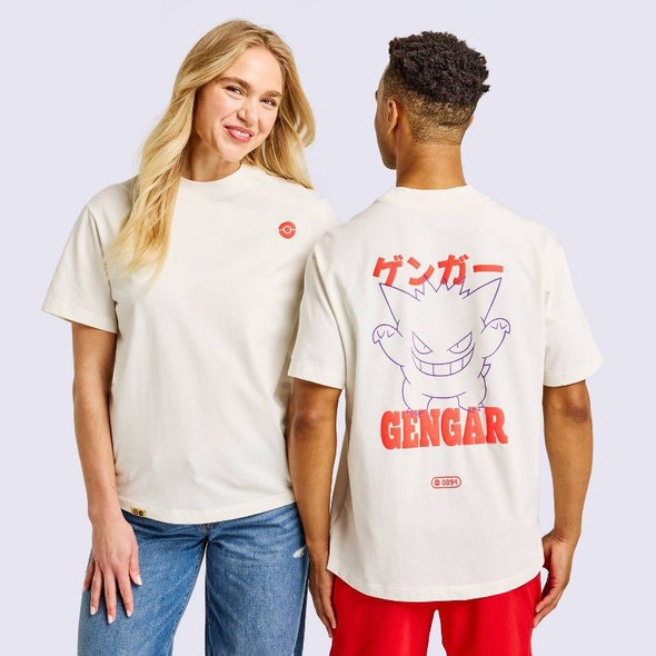 Adult Gengar Graphic Pokemon Print Short Sleeve Crewneck T-Shirt Extra Small