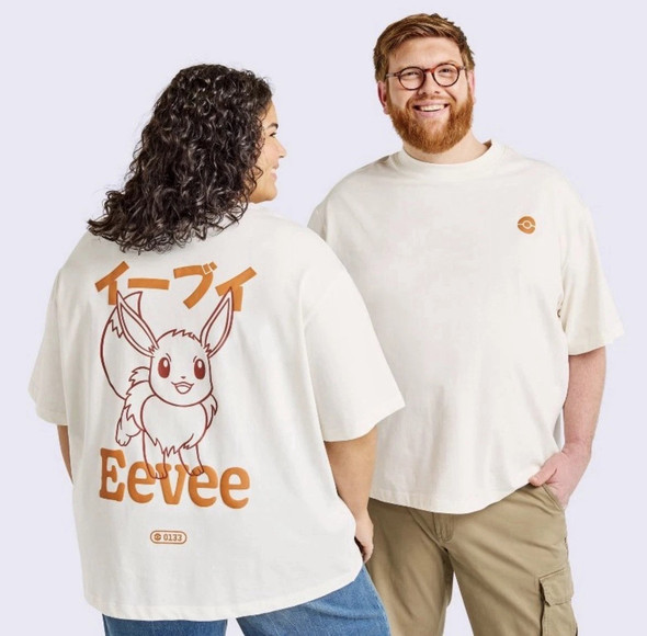 Adult Eevee Graphic Pokemon Print Short Sleeve Crewneck T-Shirt Medium