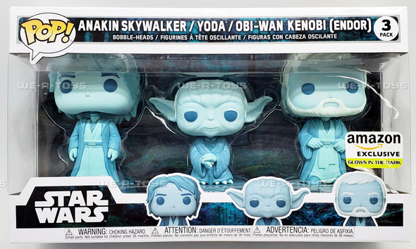 Funko POP Star Wars Anakin Skywalker Yoda and Obi-Wan Kenobi Endor Figure 3PK
