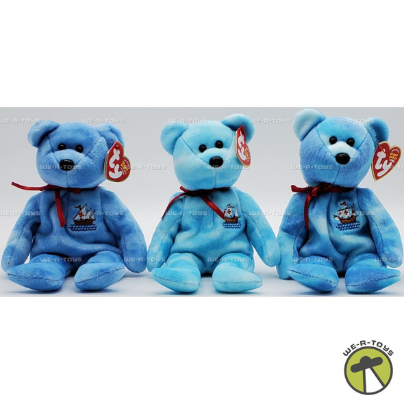 Ty Beanie Baby LOT OF 3 Nina, Pinta, Santa Maria Bear Plush 2004