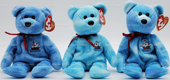 Ty Beanie Baby LOT OF 3 Nina, Pinta, Santa Maria Bear Plush 2004