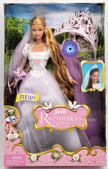 Rapunzel's Wedding Barbie Doll with Light Up Crown 2005 Mattel J1014