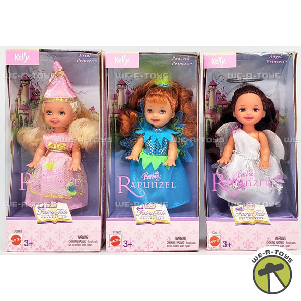 Barbie Fairy Tale Collection Petal, Peacock, and Angel Princess Kelly Dolls