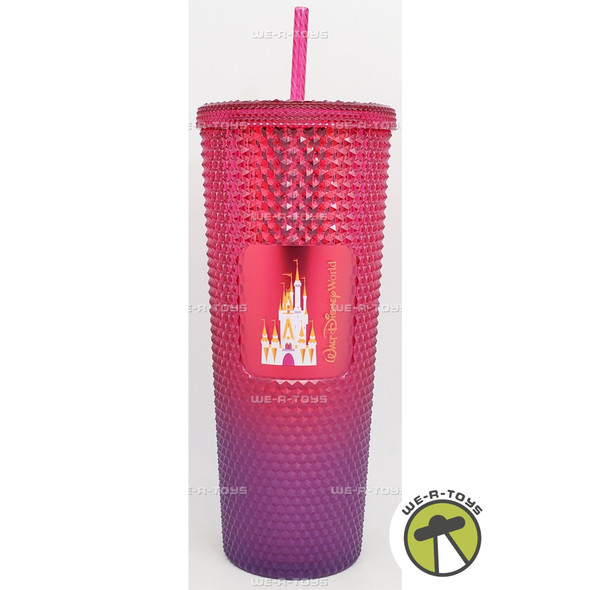 Disney Theme Park 50th Anniversary Starbuck Pink Red Purple Ombre 24oz Tumbler