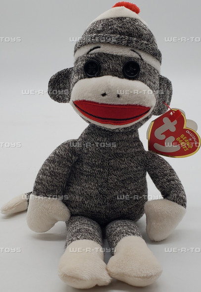 Ty Beanie Baby Socks the Sock Monkey Plush 2010