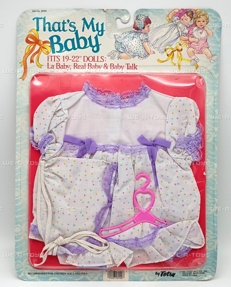 Totsy That's My Baby Doll Fashion White Dress for 19-22 Inch Dolls 1986 #5500
