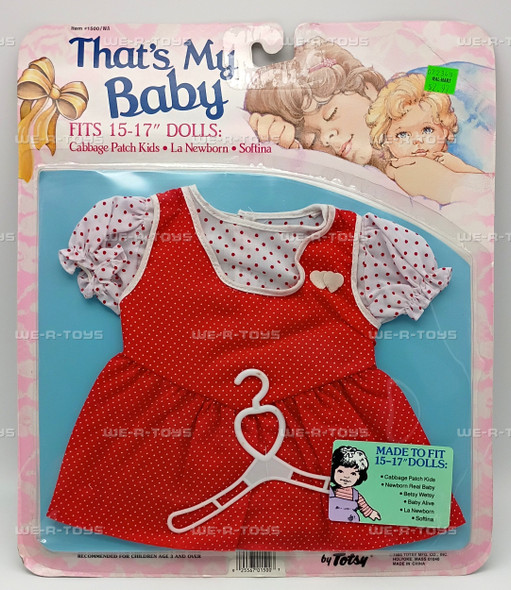 Totsy That's My Baby Red Polkadot Dress Doll Fashion for 15-17" Dolls 1986 #1500
