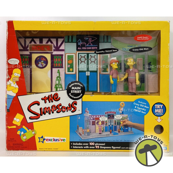 The Simpsons Main Street Interactive Environment Playset & 2 Figures Playmates