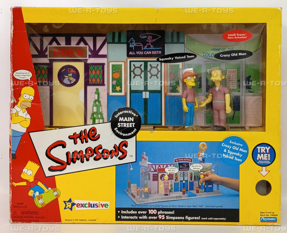 The Simpsons Main Street Interactive Environment Playset & 2 Figures Playmates
