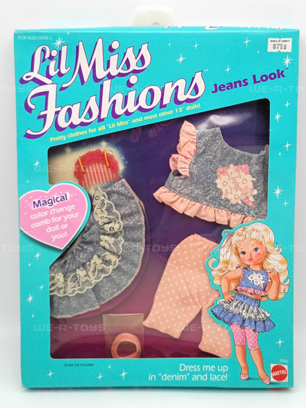 Lil Miss Fashions Jeans Look Fashion Set for Lil Miss Dolls 1989 Mattel #2265
