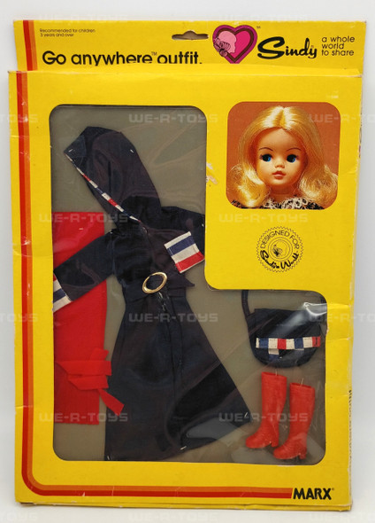 Sindy Doll Go Anywhere Outfit Doll Fashion Set Trench Coat & Boots Marx 1979
