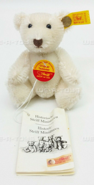 Steiff Original Teddy 4" Miniature White Fully Jointed Teddy Bear No. 030000