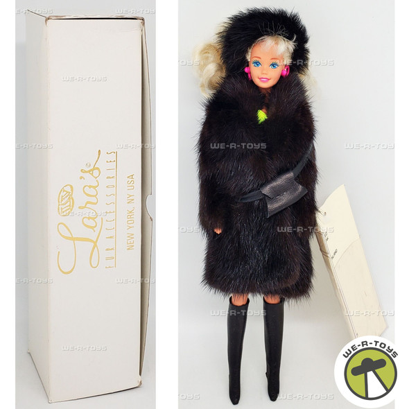 Lara's Fur Accessories New York, NY USA Barbie Doll in a Ranch Mink Coat