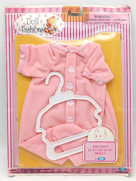 Cititoy Doll Fashion Set for 15-17 Inch Doll Pink 1 pc Footie PJ's 1990 No. 6496