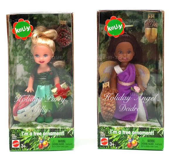 Holiday Party Kelly & Holiday Angel Deidre Set of 2 Kelly Barbie Dolls 2004