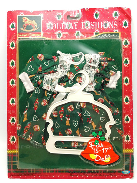 Cititoy Doll Fashion Set of 2 Holiday Dresses for 15-17 Inch Dolls 1990 No. 6183