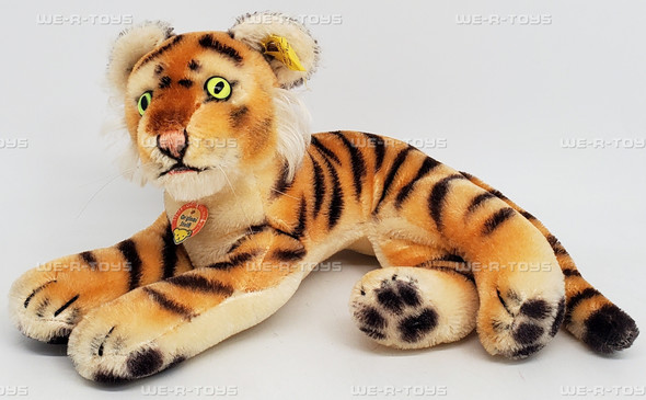 1950's Steiff Vintage Tiger Cub 10" Lying Down Pose