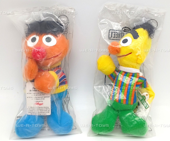 Sesame Street Bert & Ernie Mini Beans Plush Set of 2 Kellogg's 1999
