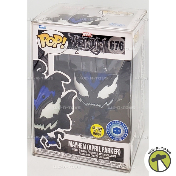 Funko POP Marvel Venom Mayhem April Parker 676 GITD Bobble Head Vinyl Figure