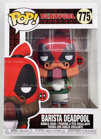 Funko Pop Marvel Deadpool 30th Coffee Barista Deadpool 775 Bobble Head Figure