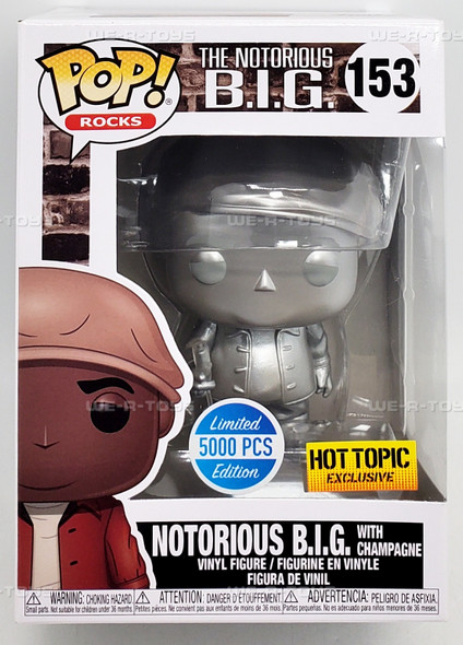 Funko POP Rocks The Notorious B.I.G. with Champagne 153 Silver Vinyl Figure