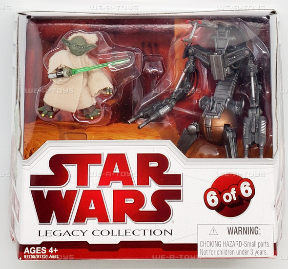 Star Wars Legacy Collection Geonosis Arena Showdown Yoda and Droideka Figures