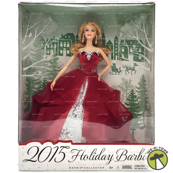 2015 Holiday Barbie Doll Blonde Mattel #CHR76