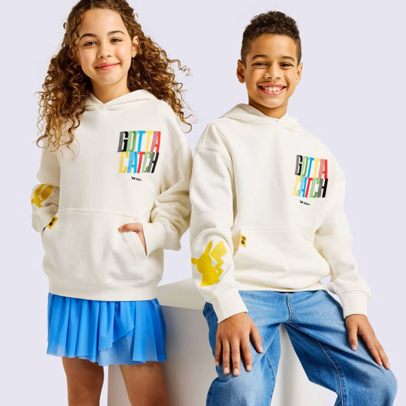 Gotta Catch Em All Pokémon x Target Cream Hooded Sweatshirt Kids' Size Medium