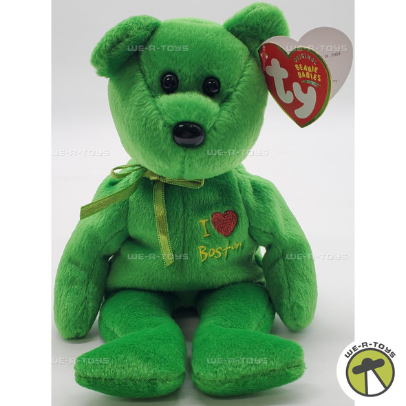 Ty Beanie Baby I Love Boston the Bear Plush 2003