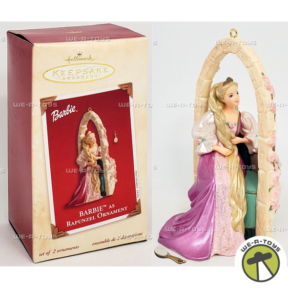 Hallmark Keepsake Ornament Barbie as Rapunzel Set of 2