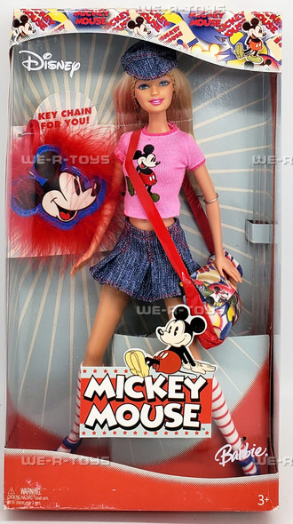 Disney Mickey Mouse Barbie Doll with Keychain 2004 Mattel H6468