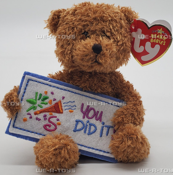 Ty Beanie Baby You Did It! the Bear Beanie Greetings Plush 2006
