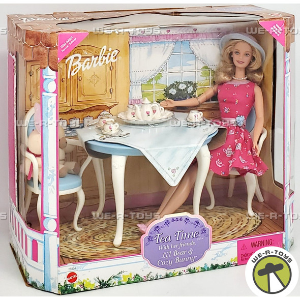 Tea Time Barbie Doll With Her Friends Li'l Bear and Cozy Bunny Gift Set 25904
