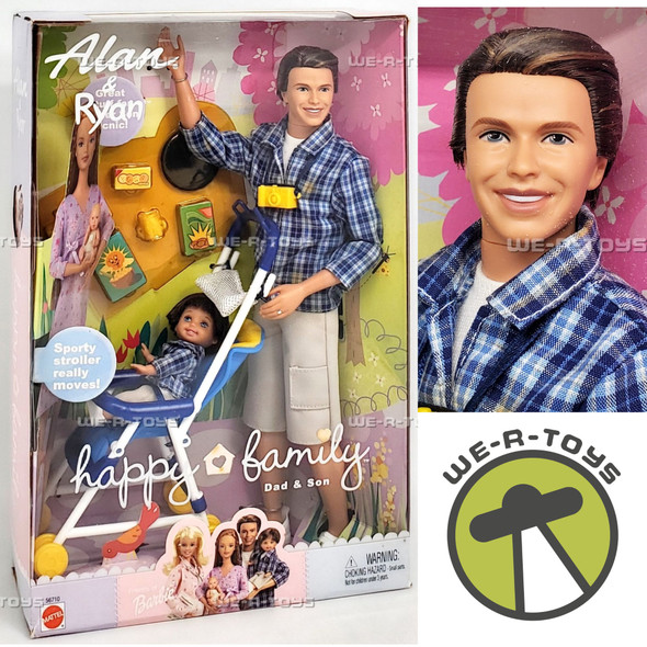 Happy Family Dad and Son Alan and Ryan Barbie Doll Set 2002 Mattel 56710
