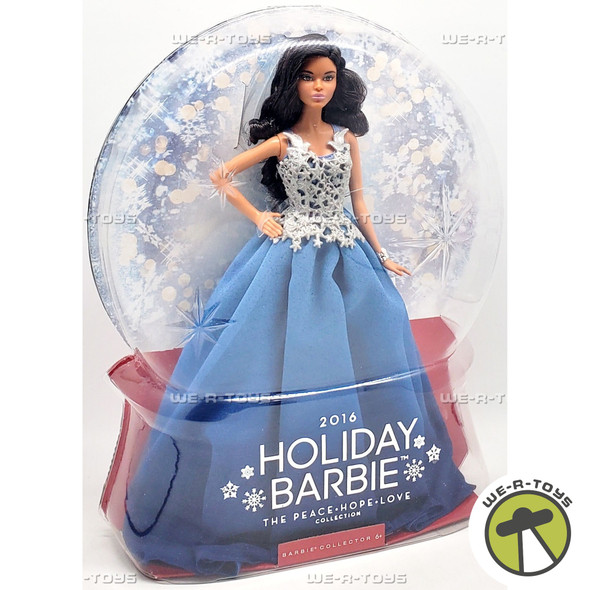 2016 Holiday Barbie Doll Brunette African American Mattel DGX99