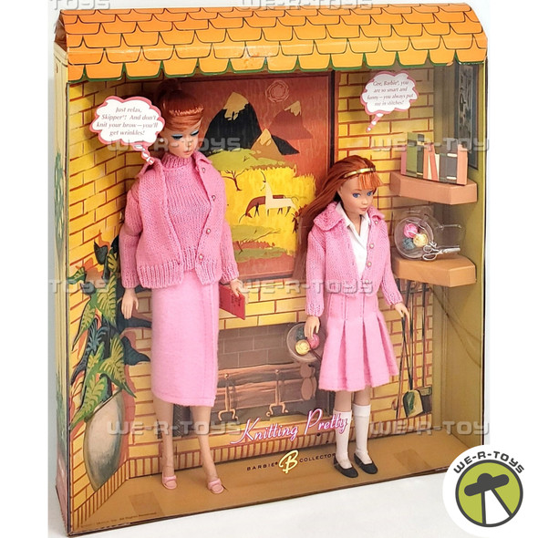 Knitting Pretty Barbie and Skipper Collector Doll Set 2007 Mattel K7967