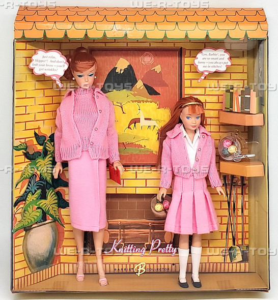 Knitting Pretty Barbie and Skipper Collector Doll Set 2007 Mattel K7967
