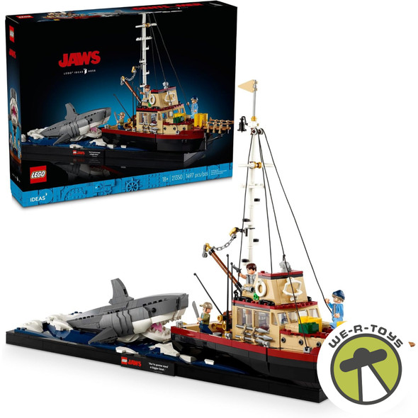 LEGO Ideas Jaws Diorama Kit and Shark Toy for Adults 21350