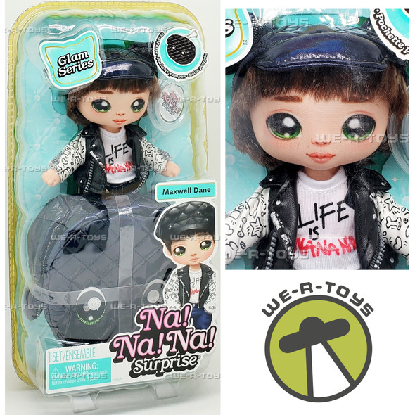 Na Na Na Surprise Glam Series Maxwell Dane Fashion Doll and Metallic Puppy Purse