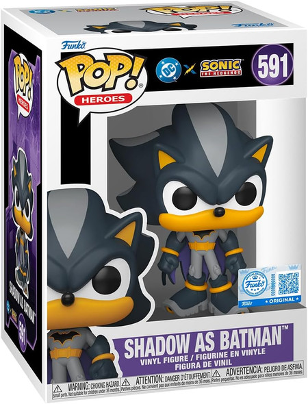 Funko Pop Justice League x Sonic the Hedgehog Shadow as Batman #591