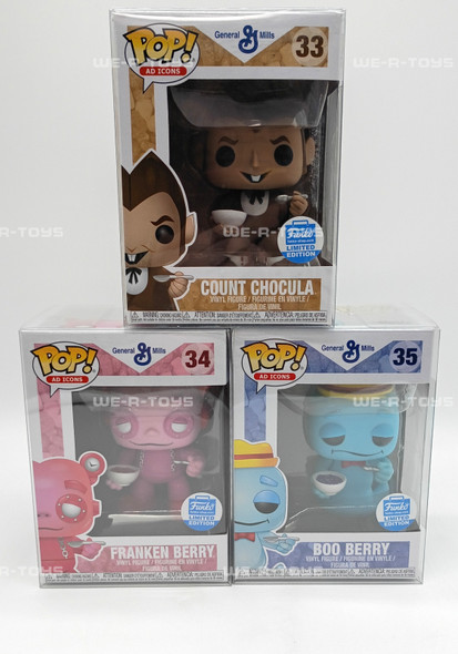 Funko Pop! Ad Icons General Mills Lot of 3 Count Chocula Franken Berry Boo Berry