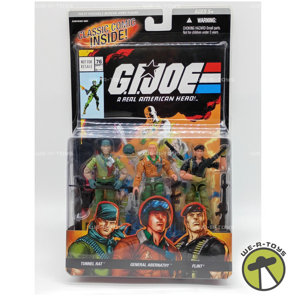 G.I. Joe Action Figure 3-Pack with Comic Book Tunnel Rat General Abernathy Flint