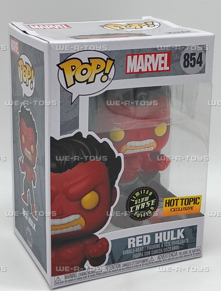 Funko Pop! Marvel Red Hulk Vinyl Figure Limited Edition Glow Chase 854