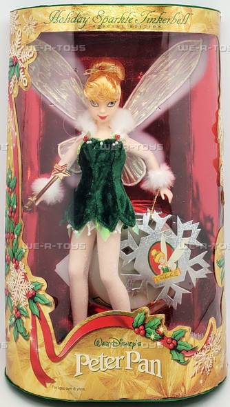 Disney Peter Pan Holiday Sparkle Tinkerbell Doll 1999 Mattel 25566