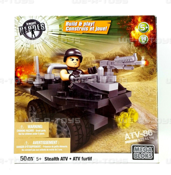 2011 Mega Bloks True Heroes ATV - 86 Stealth ATV 50 Pieces Build & Play Set NRFB